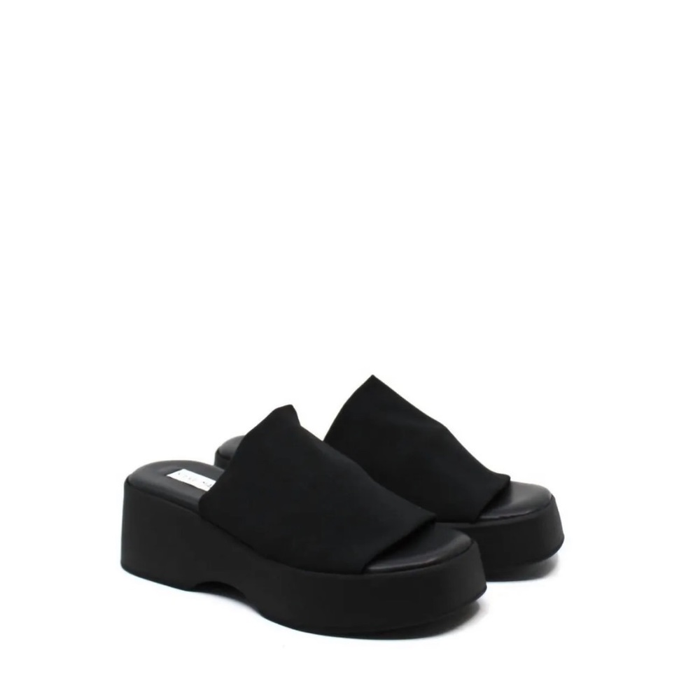 Steve Madden Slinky30 Black Platform Sandals Size 8